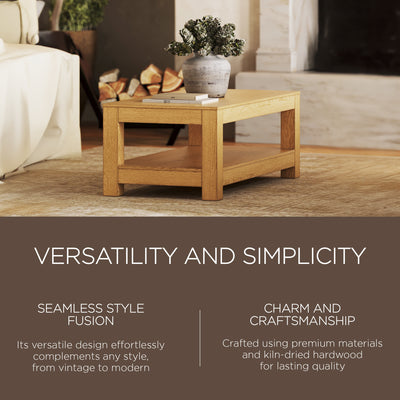 Maven Lane Paulo Wooden Coffee Table in Weathered Natural Finish (Used) - VMInnovations