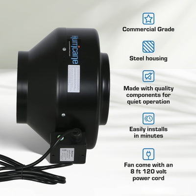 Hurricane Commercial Inline Wall Mount Fan for HVAC & Ventilation Uses (Used) - VMInnovations
