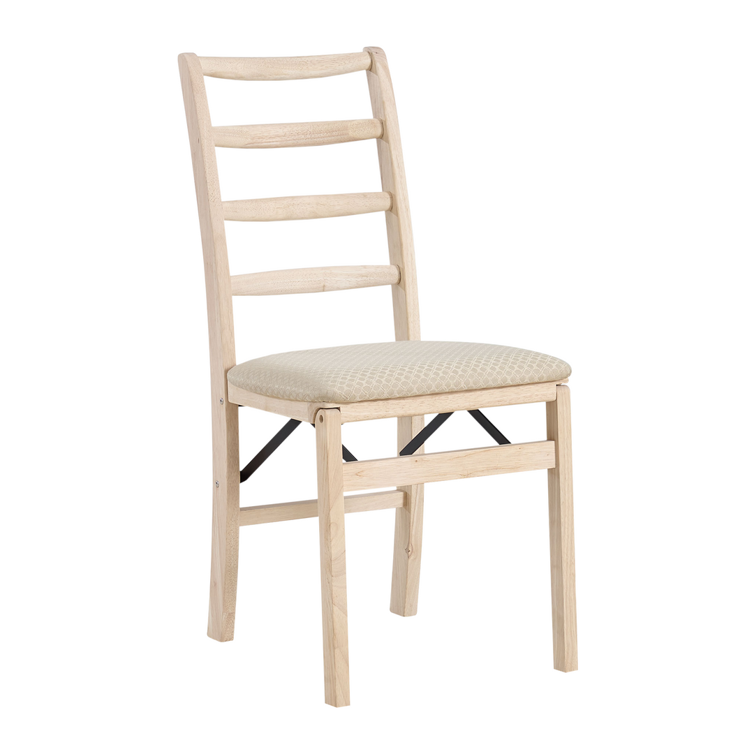 Stakmore Shaker Ladderback Upholstered Folding Chairs, 2pk Unfinished (Open Box)