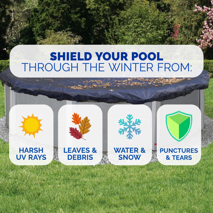 Swimline 18' Round Above Ground Swimming Pool Leaf Net Winter Cover (Open Box) - VMInnovations