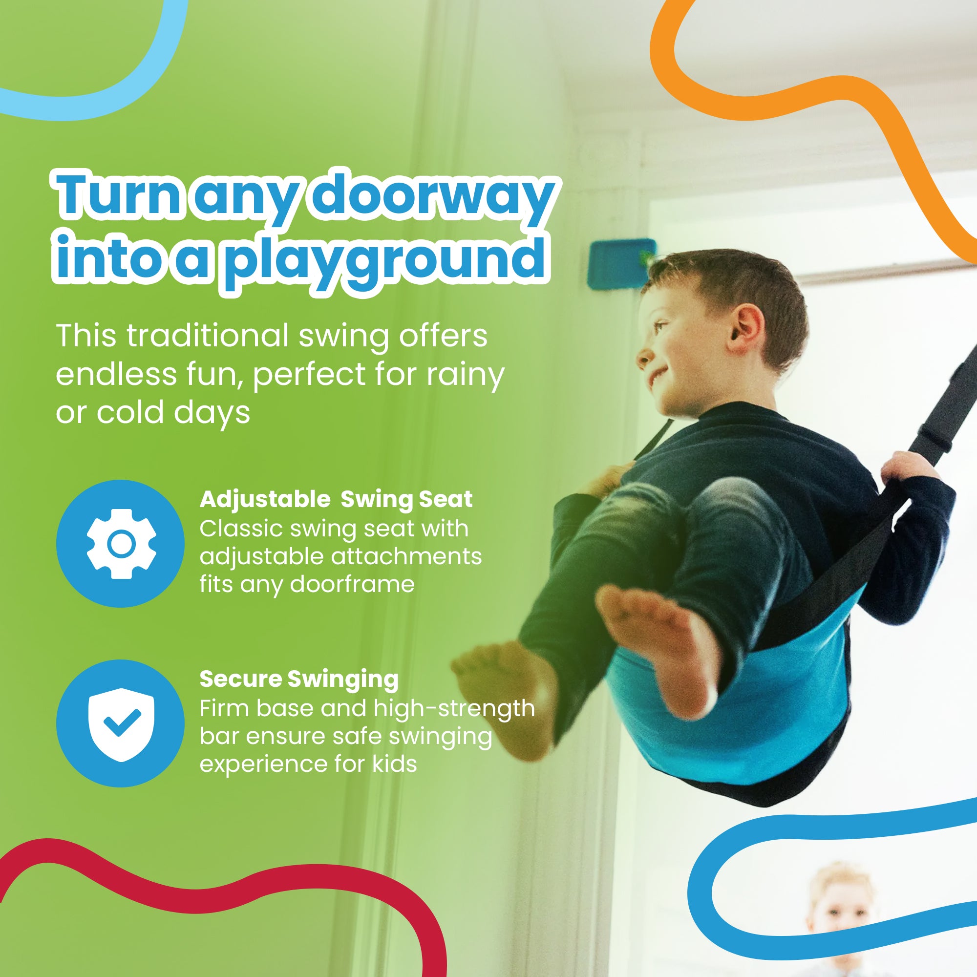 Playzone Kidtrix Doorway Swing Kit w/Adjustable Attachment (Open Box) - VMInnovations