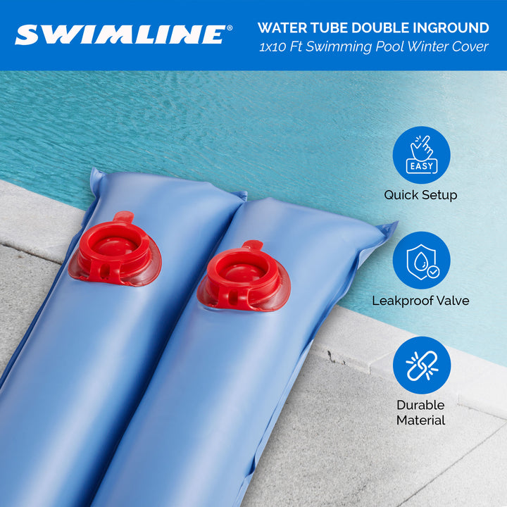 Swimline 1x10 Ft Winterizing Closing Double Water Tube for Inground Pool Covers