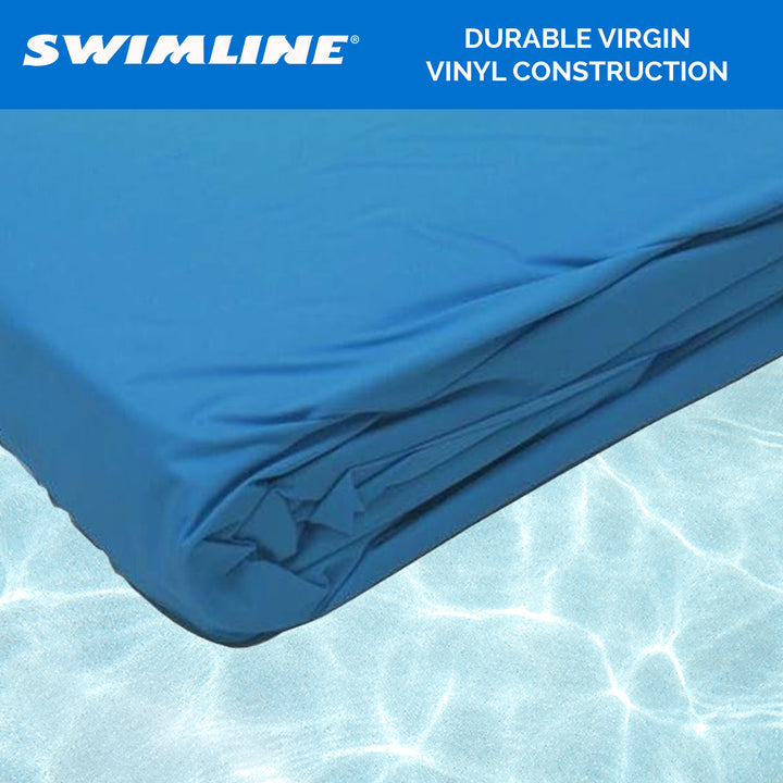 Swimline 24 Foot Swirl Blue Round Above Ground Swimming Pool Wall Overlap Liner