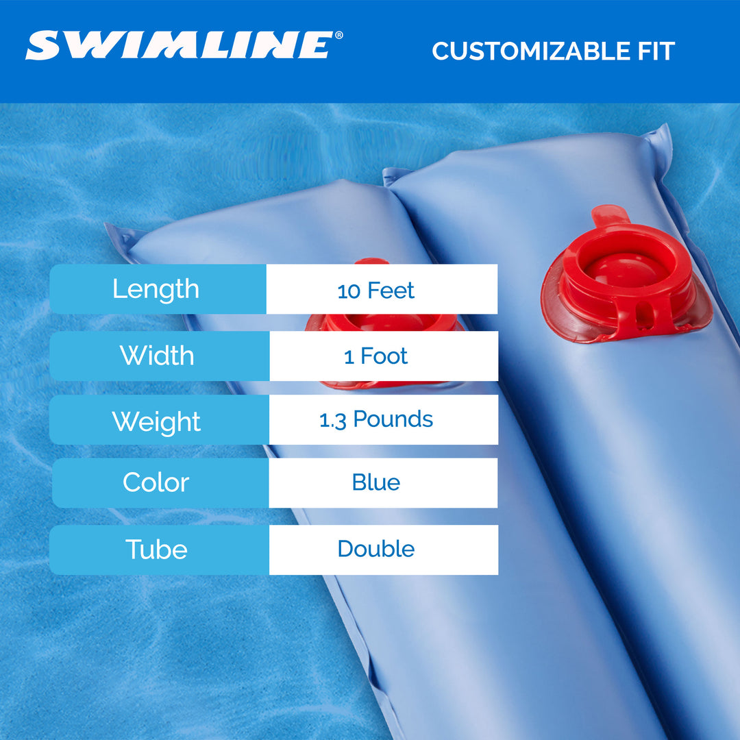 Swimline 1x10 Ft Winterizing Closing Double Water Tube for Inground Pool Covers