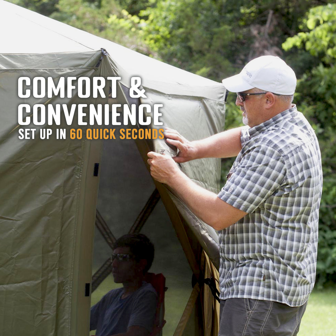 Clam Quick-Set Screen Hub Tent Wind & Sun Panels, Accessory Only, Green (2 Pack) - VMInnovations