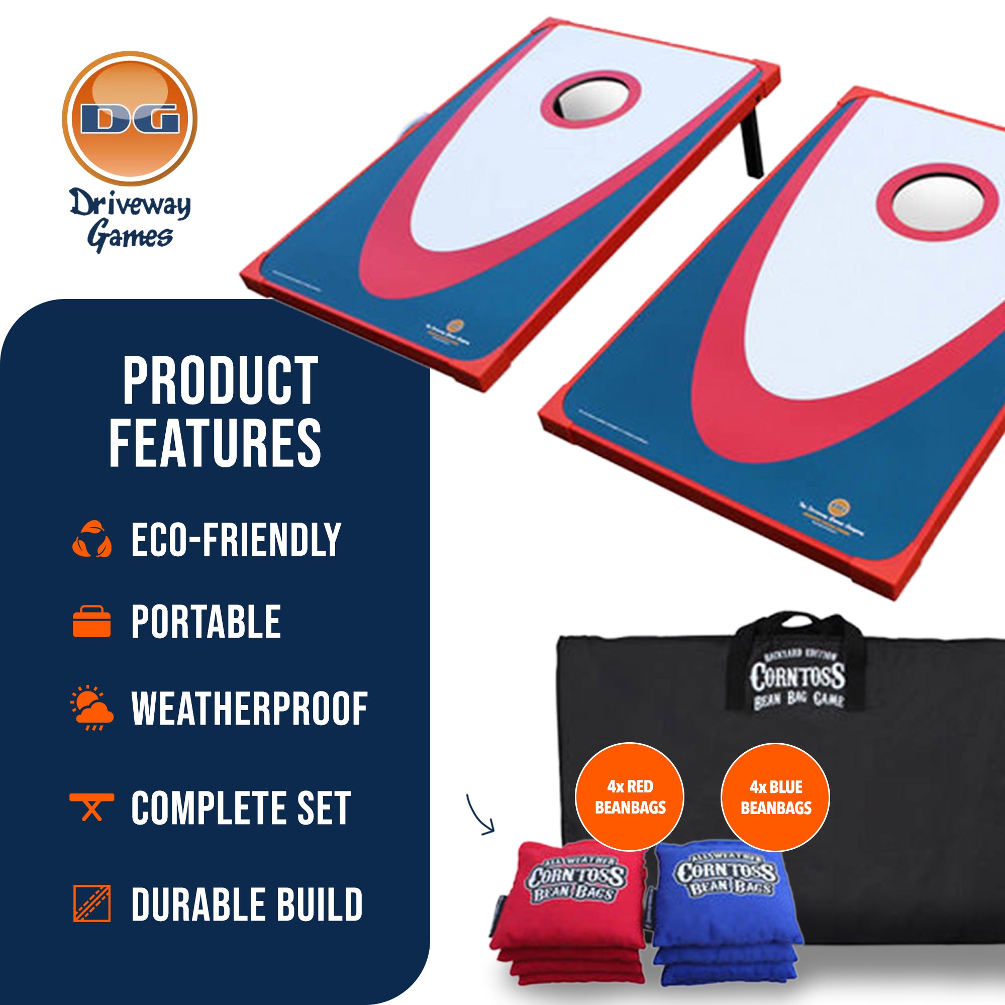 Driveway Games Backyard Edition Cornhole Bean Bag Game w/ Carry Bag (Open Box) - VMInnovations