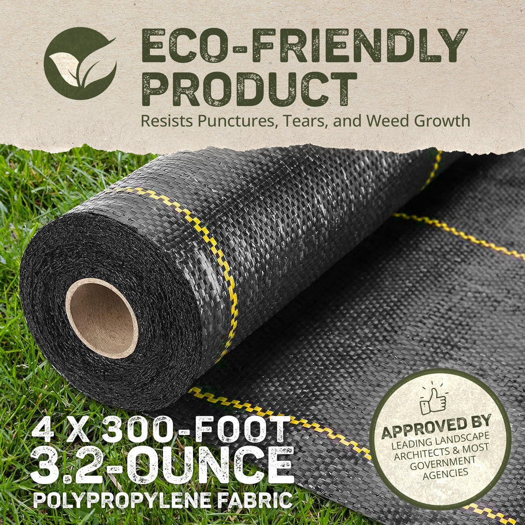 DeWitt Sunbelt 4'x300' Woven Weed Barrier Landscape Fabric Ground Cover (2 Pack)