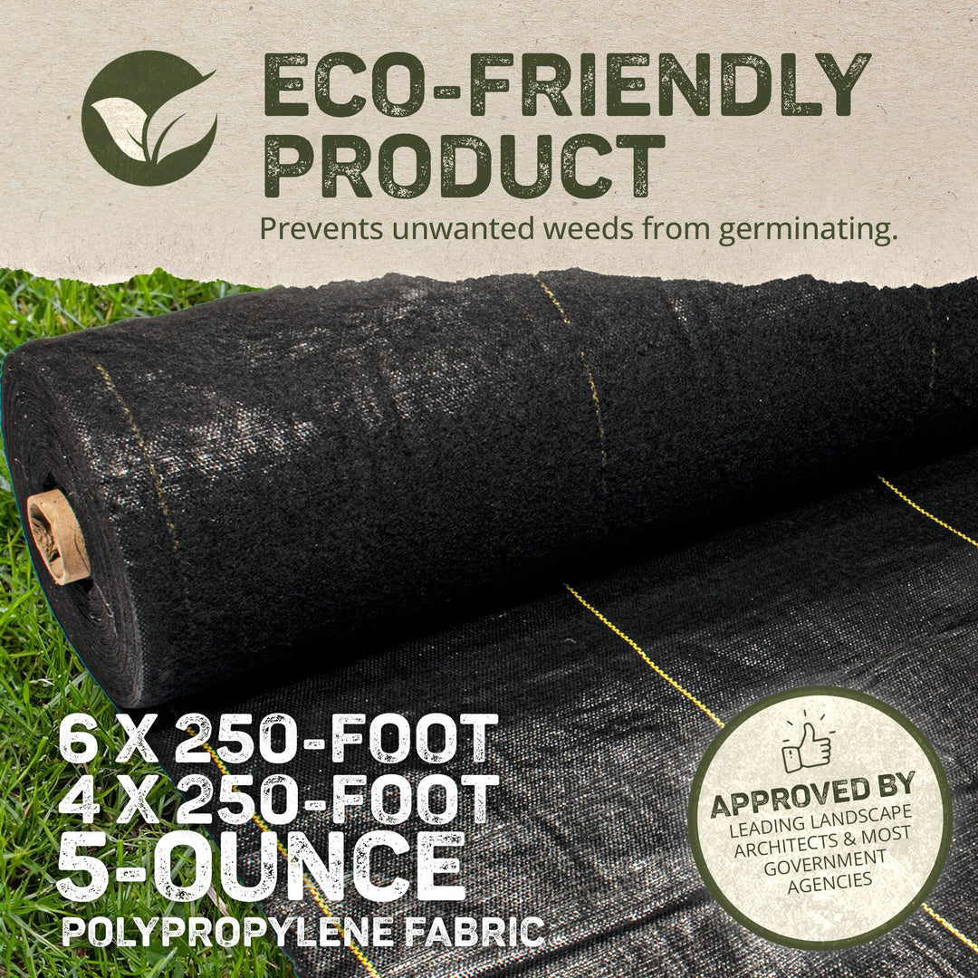 DeWitt 6 x 250’ 5 ounce and 4 x 250’ 5 ounce Pro 5 Landscape Weed Barrier Fabric