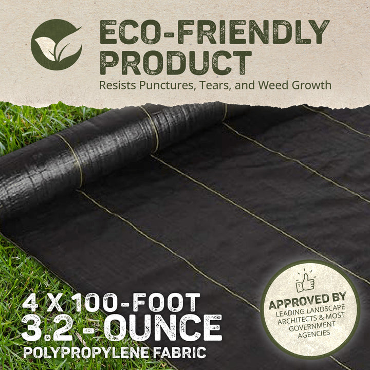 DeWitt Sunbelt 3.2oz 4'x100' Woven Weed Barrier Landscape Fabric Cover (Used)