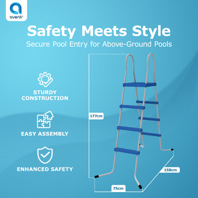 JLeisure 48" Platform Outdoor Above Ground Swimming Pool Ladder (Open Box)