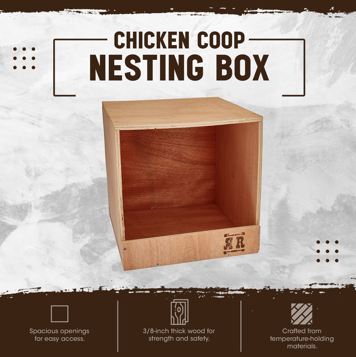Rugged Range Products Studio Chicken Coop Interior Nesting Box for 1 to 2 Hens - VMInnovations