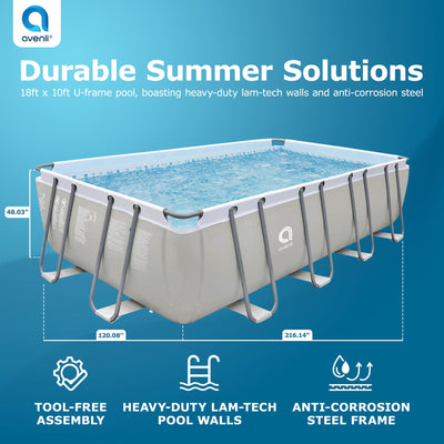 JLeisure 17776 18 x 10 Foot Above Ground Rectangular Swimming Pool (For Parts) - VMInnovations