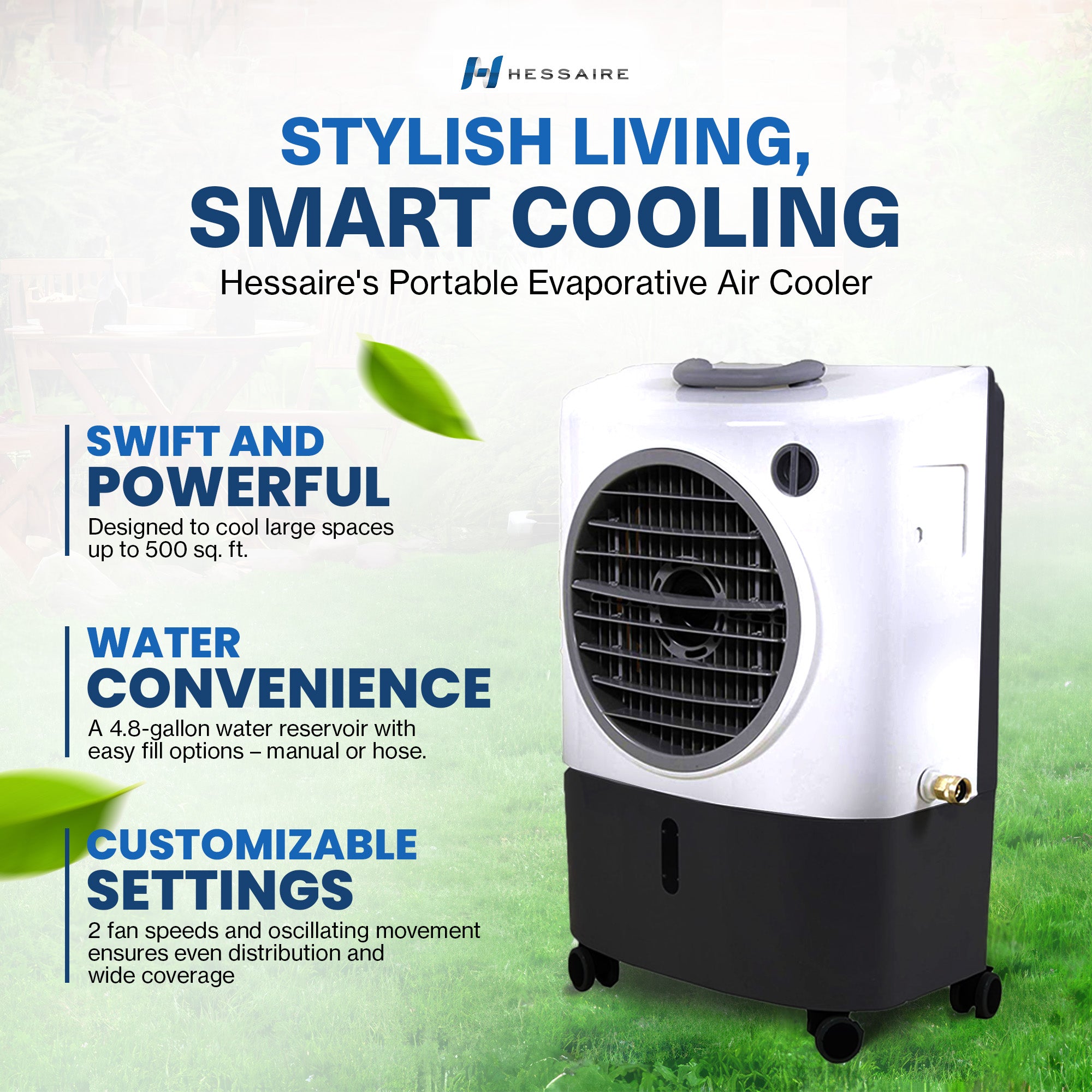 Hessaire MC18M Portable 500 Sq Ft Evaporative Swamp Air Cooler (For Parts) - VMInnovations