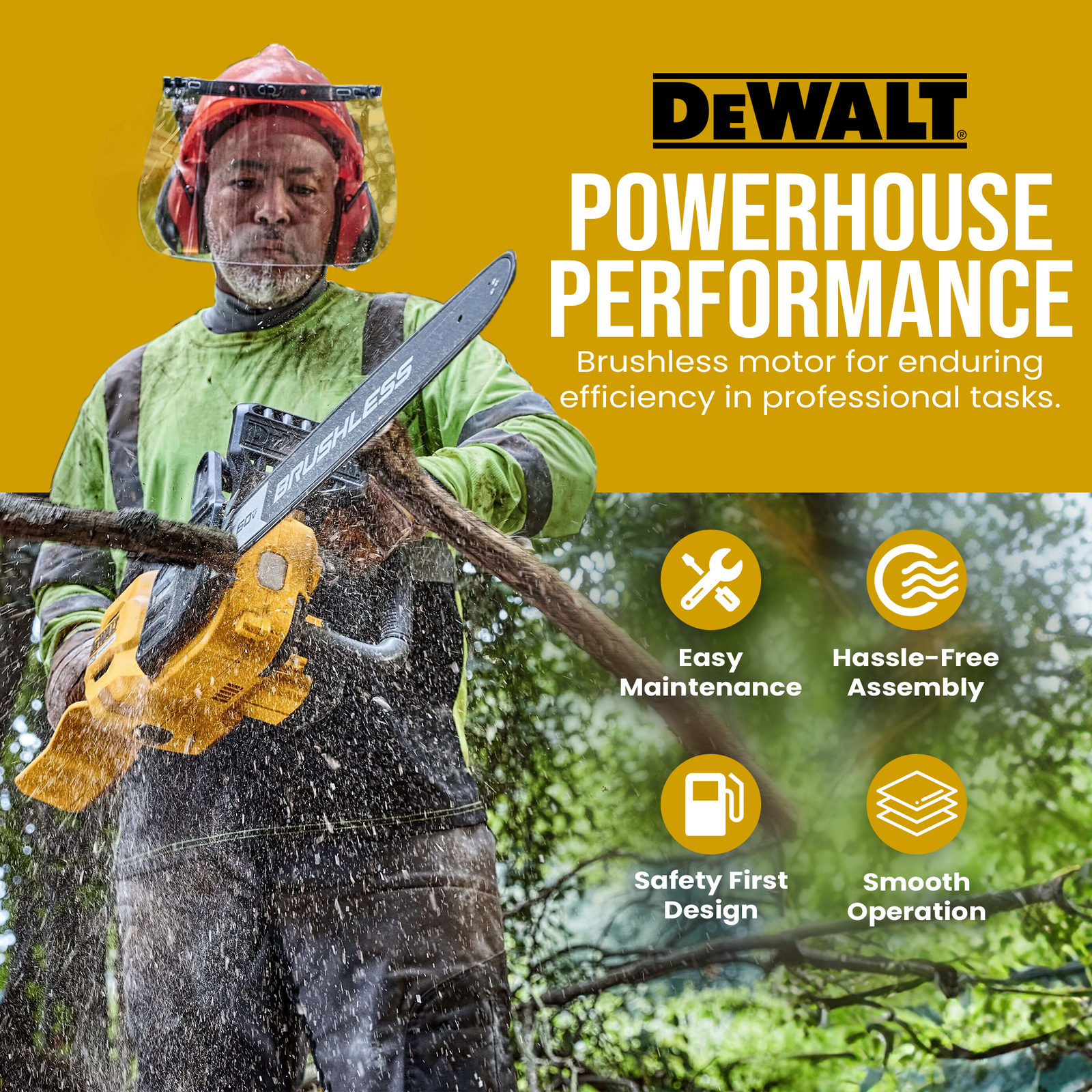 DeWalt 60V MAX Brushless Cordless 20" 5.0Ah Chainsaw Kit w/Chain Adjustment - VMInnovations