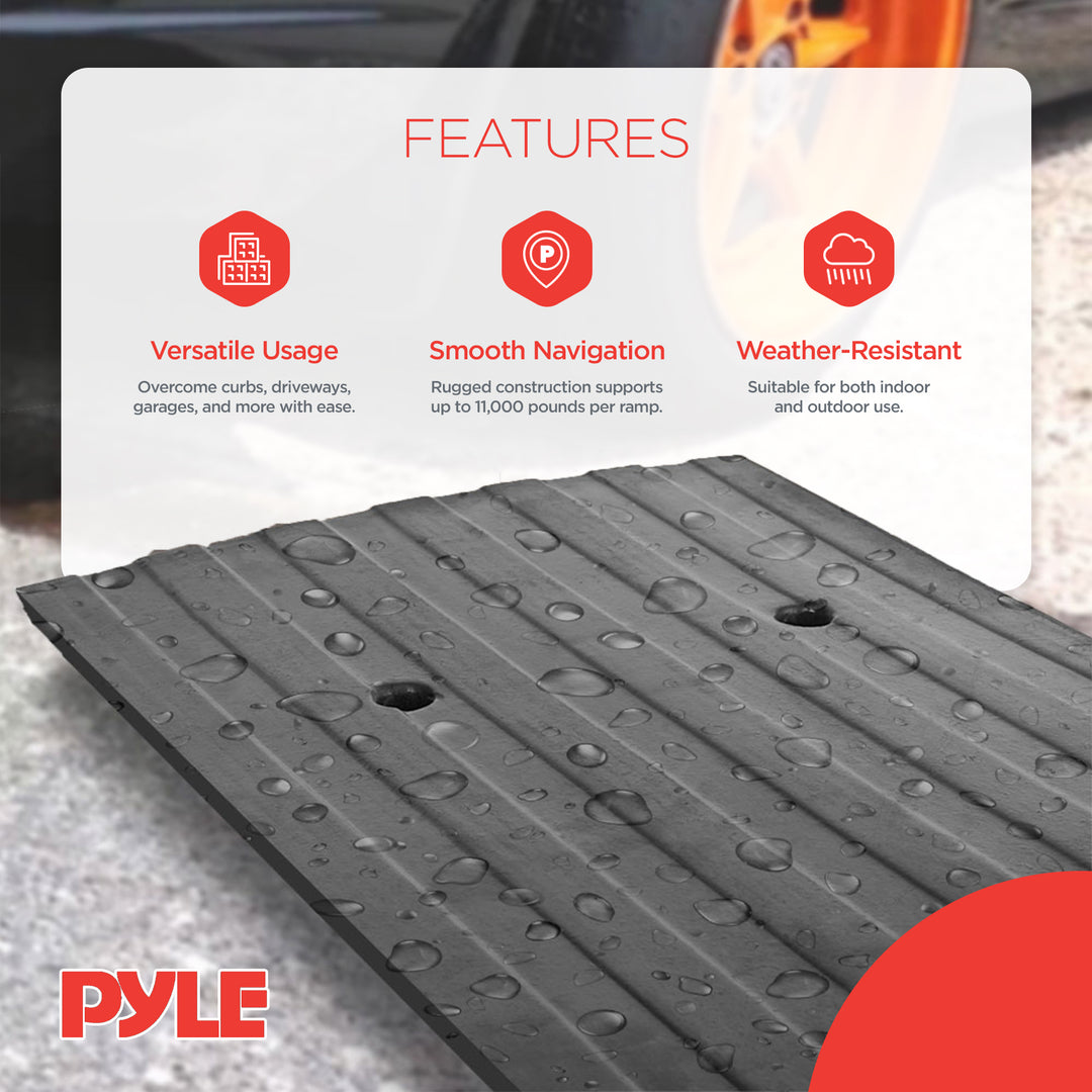 Pyle Car/Truck Curbside Driveway Ramp Threshold Bridge Track (2 Pack) (Used)