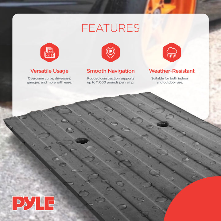 Pyle Car/Truck Curbside Driveway Ramp Threshold Bridge Track (2 Pack) (Used)