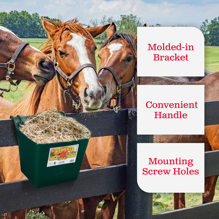 Little Giant Heavy Duty 15 Quart Mountable Plastic Hook Feeder, Green (Open Box)