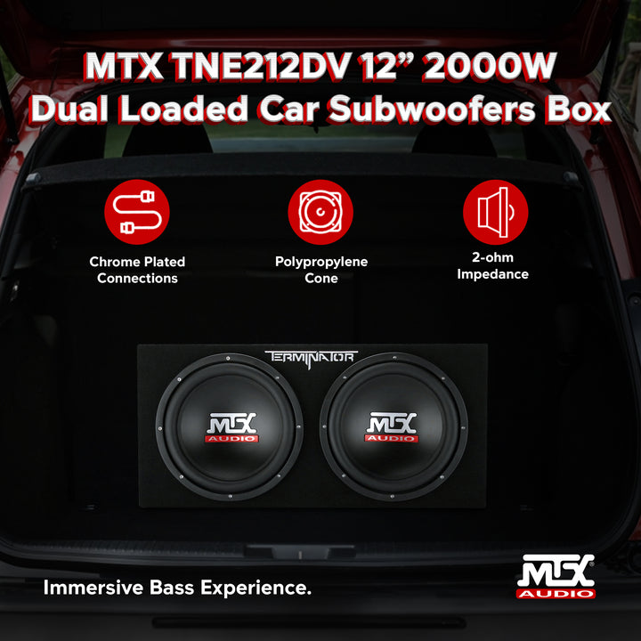 MTX 12-Inch 2000-Watt Max Car Audio Dual Loaded Subwoofer Enclosure (For Parts)