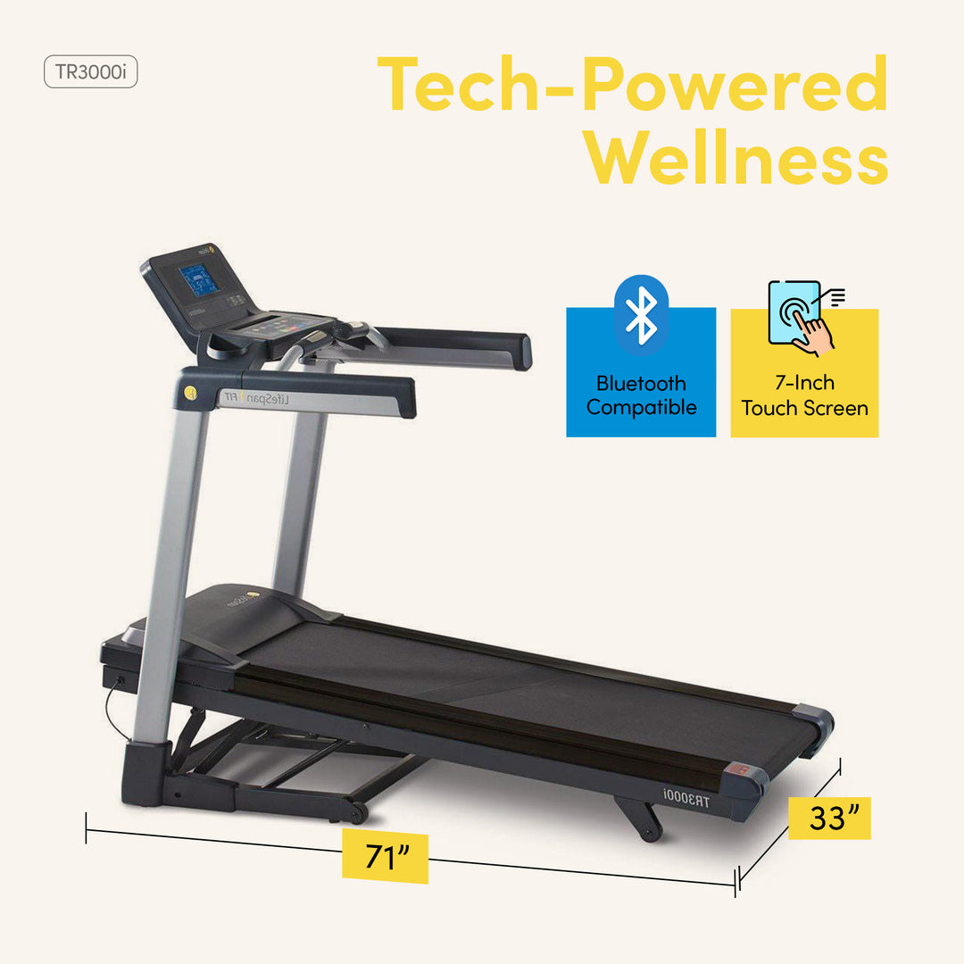 Lifespan Fitness Quiet EZfold Bluetooth Shock Absorbing Sensor Treadmill (Used) - VMInnovations
