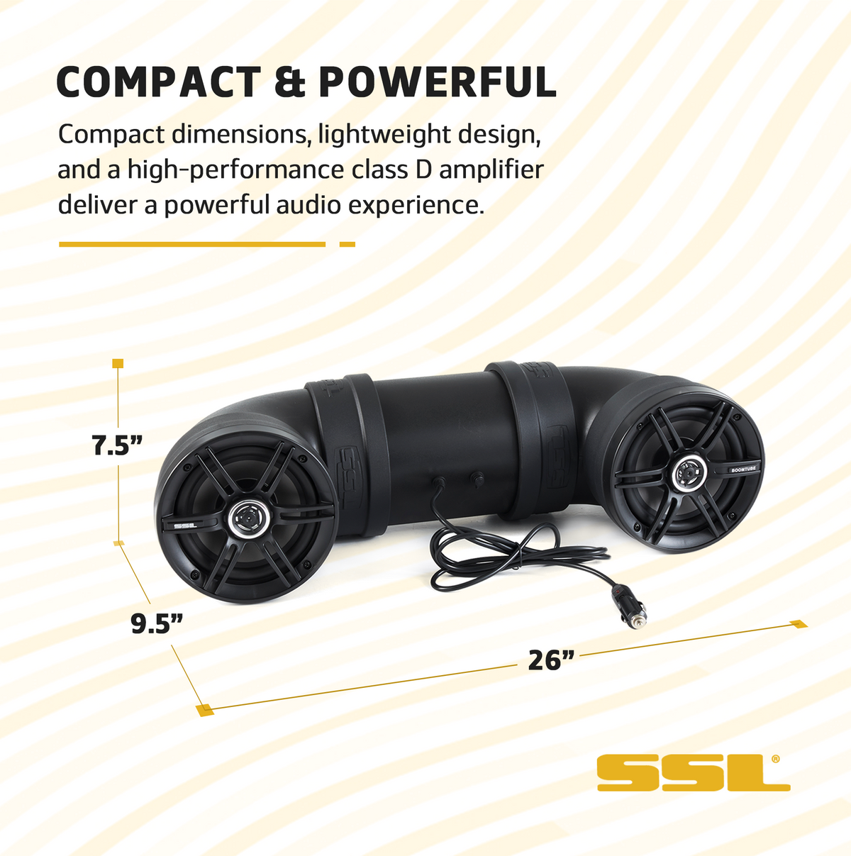 Soundstorm BTB6 Bluetooth 6.5" 450W ATV/Marine Off Road Tube Speaker (Open Box)