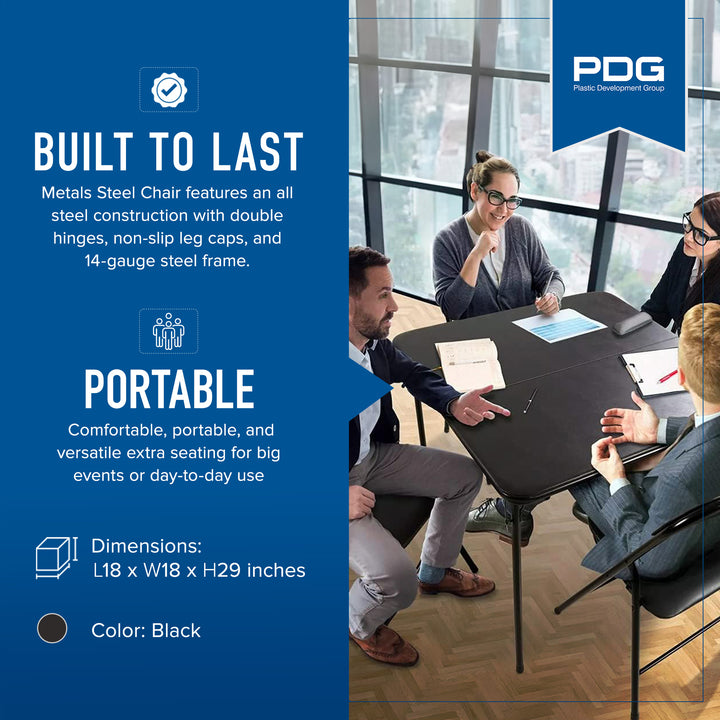 Plastic Development Group Commercial Party Steel Folding Chair, Black (Open Box) - VMInnovations