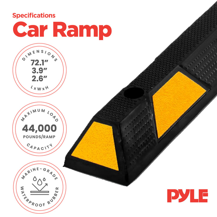 Pyle PCRSTP14 72" Car/Truck Vehicle Driveway Parking Spot Wheel Stop Tire Block - VMInnovations