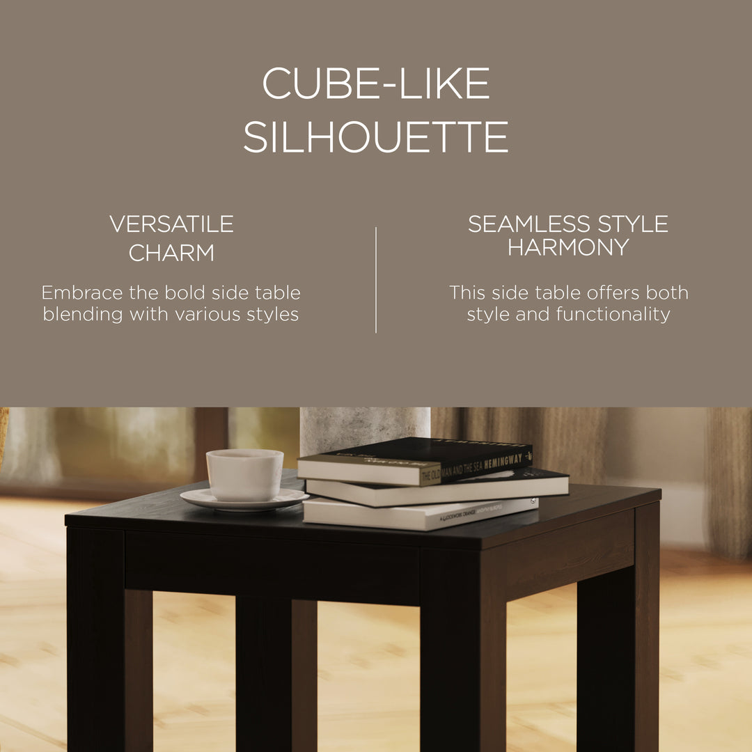 Maven Lane Paulo Wooden Side Table in Weathered Black Finish (Used) - VMInnovations