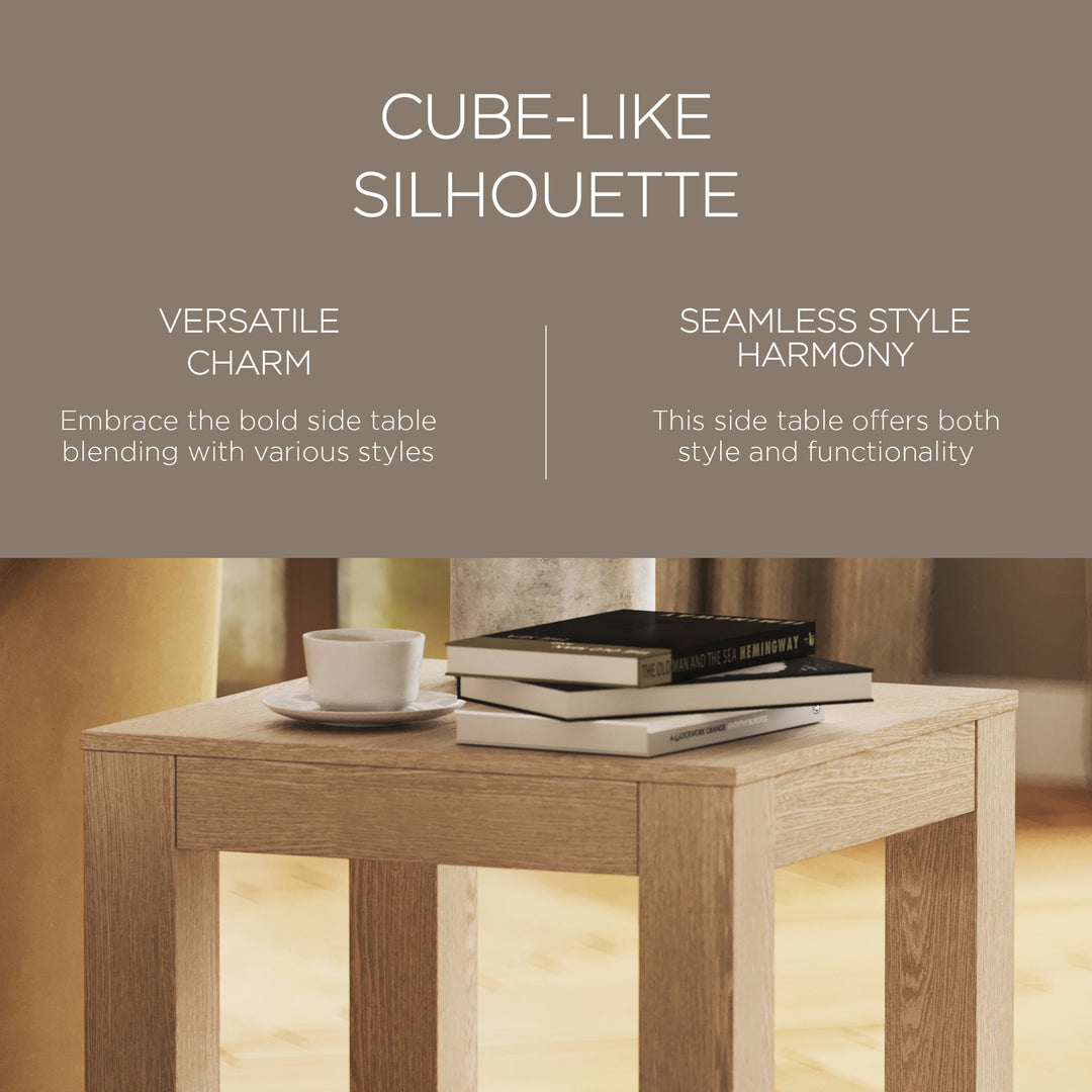 Maven Lane Paulo Wooden Side Table in Weathered Grey Finish (Used) - VMInnovations