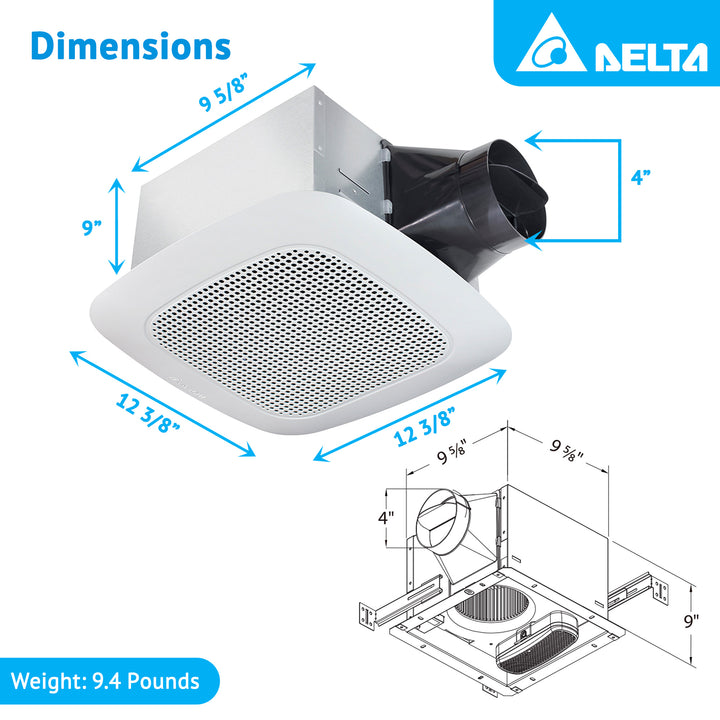 Delta Breez Signature 110 CFM Ceiling Exhaust Fan with Bluetooth Stereo Speaker