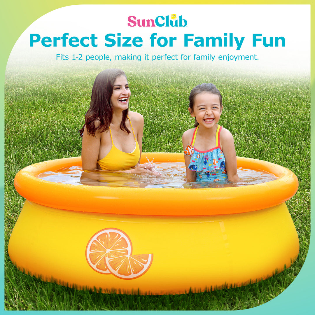 JLeisure 5' x 16.5" 3D Orange Inflatable Outdoor Backyard Kiddie Swimming Pool