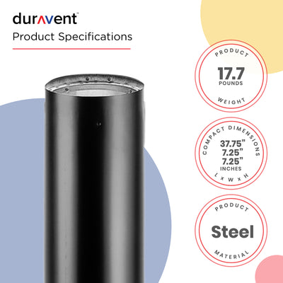 DuraVent DVL Telescoping Chimney Stove Pipe, 40 to 68" x 6" Diameter (Open Box)