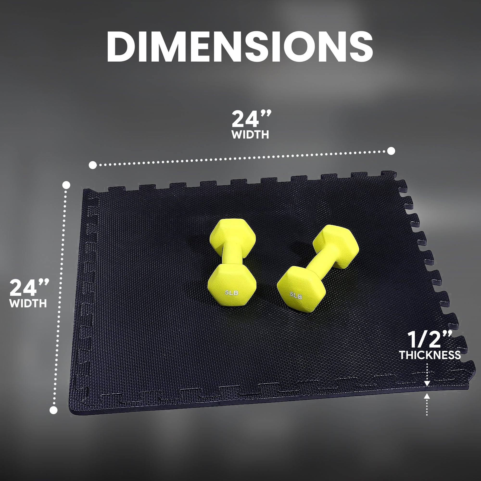 BalanceFrom Fitness 24 Sq Ft Interlocking EVA Foam Exercise Tiles, Black (Used) - VMInnovations
