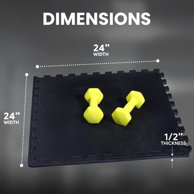 BalanceFrom Fitness 24 Sq Ft Interlocking EVA Foam Exercise Tiles, Black (Used) - VMInnovations