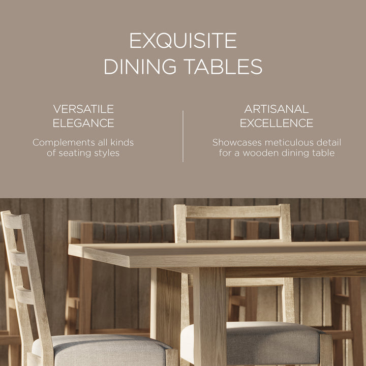 Maven Lane Yves Rectangular Wooden Dining Table in Weathered Grey Finish