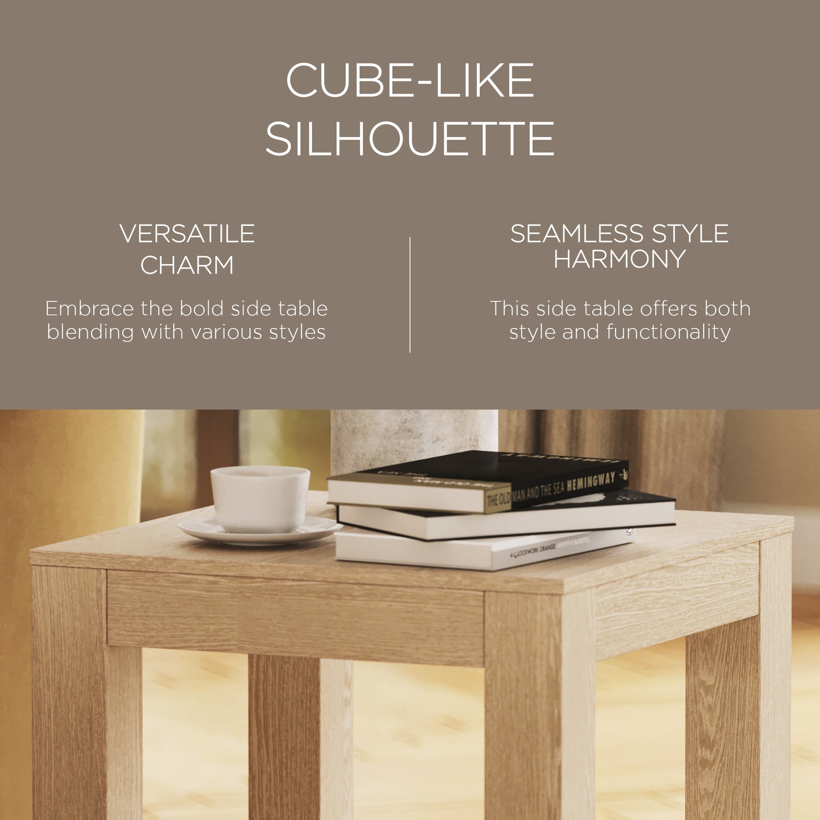 Maven Lane Paulo Wooden Side Table in Weathered White Finish (Used) - VMInnovations