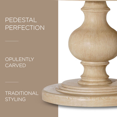 Maven Lane Zola Traditional Round Wooden Dining Table, Antiqued White(For Parts) - VMInnovations