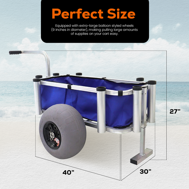 Juggernaut Storage Fishing Gear and Marine Equipment Rolling Utility Cart, Blue