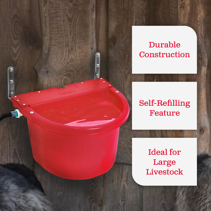 Little Giant FW16RED 4 Gal. Auto Float Controlled Waterer Livestock Water Trough