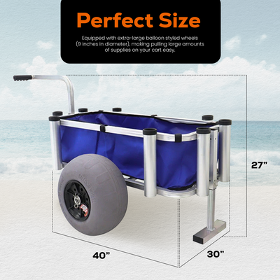 Juggernaut Storage Fishing Gear & Marine Equipment Utility Cart, Blue (Used) - VMInnovations