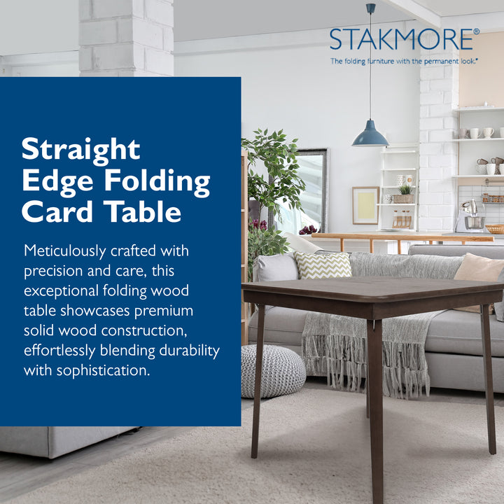 MECO Stakmore Classic Straight Edge Wood Folding Card Table, Espresso Frame