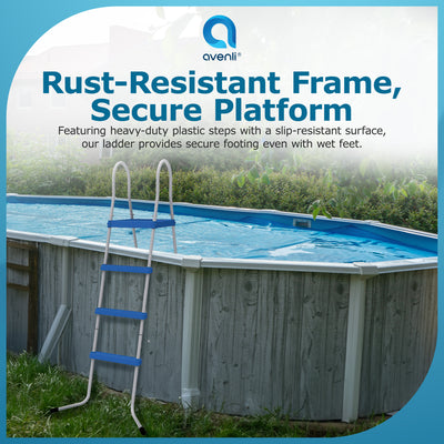 JLeisure 29R146 48" 3 Step Platform Outdoor Above Ground Pool Ladder (Used) - VMInnovations