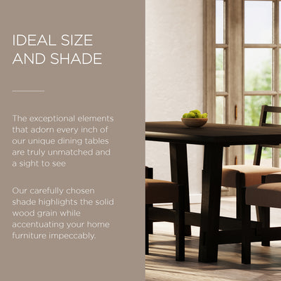 Maven Lane Yves Rectangular Wooden Dining Table in Weathered Brown Finish (Used) - VMInnovations
