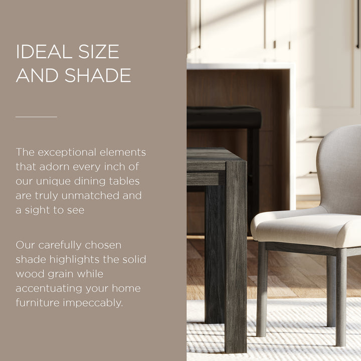 Maven Lane Contemporary Wooden Dining Table in Refined Black Finish (Open Box) - VMInnovations