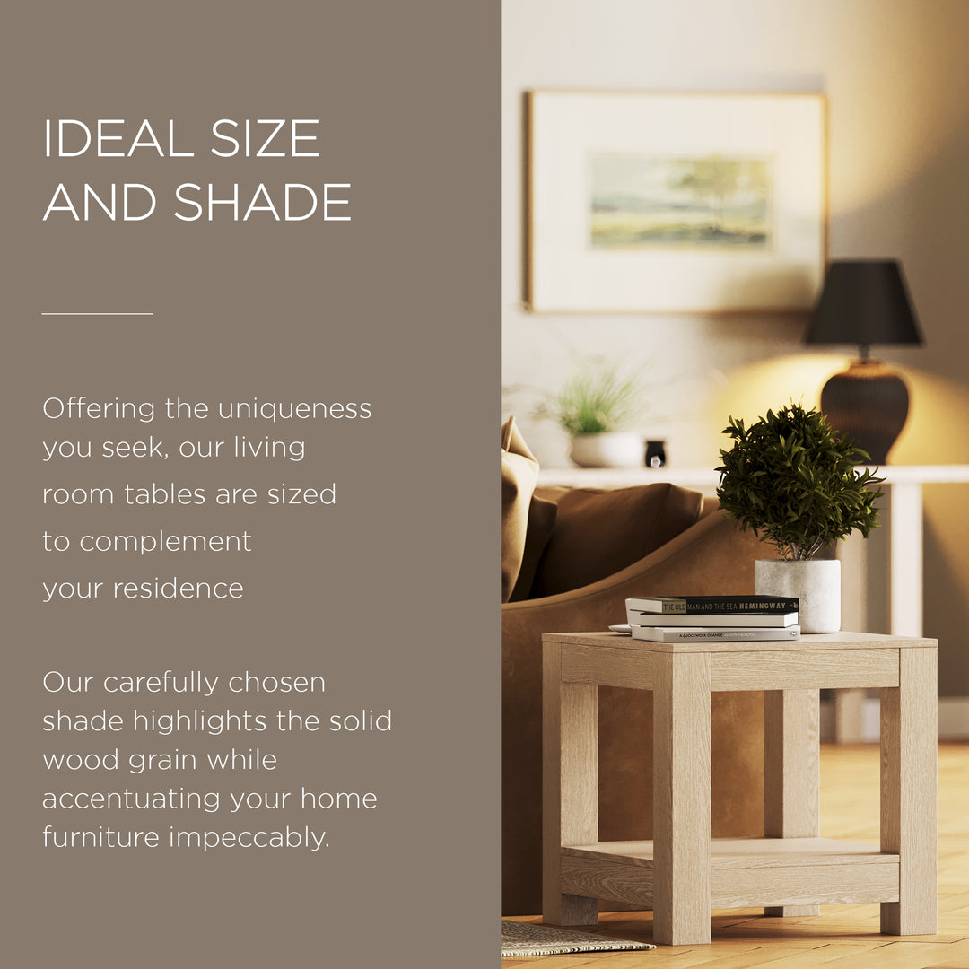 Maven Lane Paulo Wooden Side Table in Weathered Grey Finish (Open Box) - VMInnovations