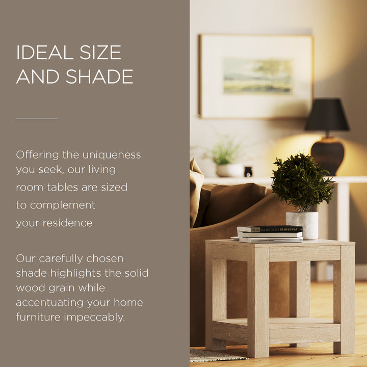 Maven Lane Paulo Wooden Side Table in Weathered Grey Finish (Open Box) - VMInnovations