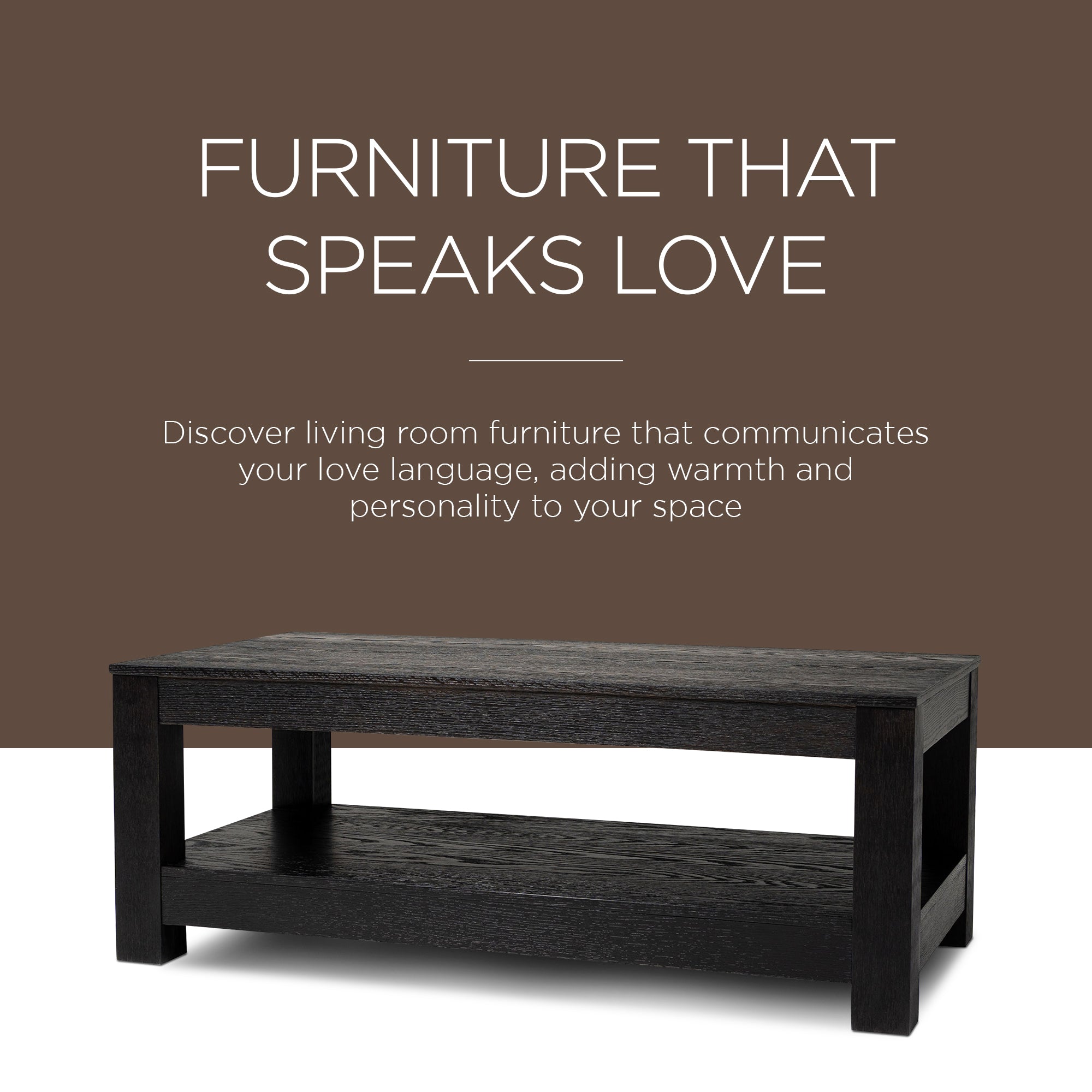 Maven Lane Paulo Wooden Coffee Table in Weathered Black Finish (Used) - VMInnovations