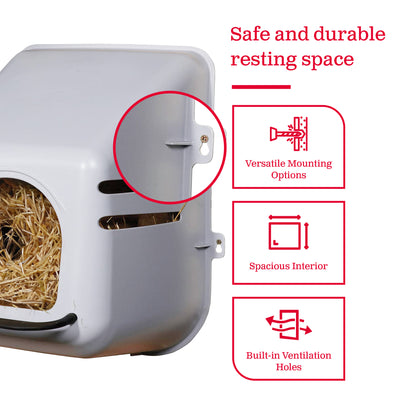 Little Giant Single Plastic Mountable Chicken Nesting Box w/Ventilation(OpenBox) - VMInnovations