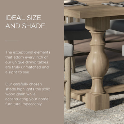 Maven Lane Leon Traditional Wooden Dining Table in Antiqued Grey Finish - VMInnovations
