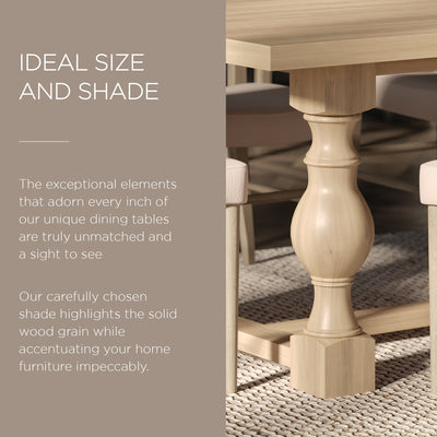 Maven Lane Leon Traditional Wooden Dining Table in Antiqued White Finish - VMInnovations