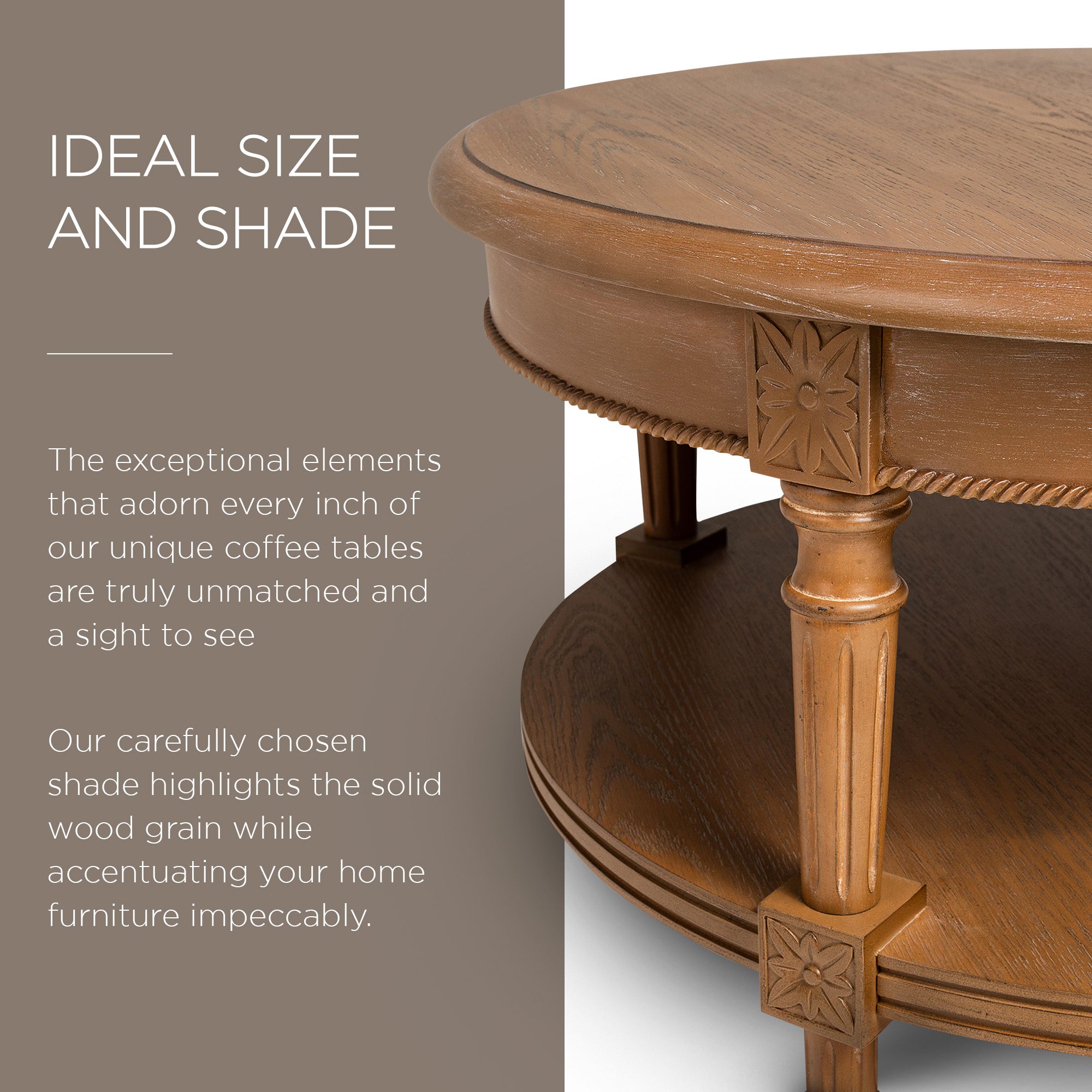 Maven Lane Pullman Traditional Round Wooden Coffee Table, Natural Finish (Used) - VMInnovations